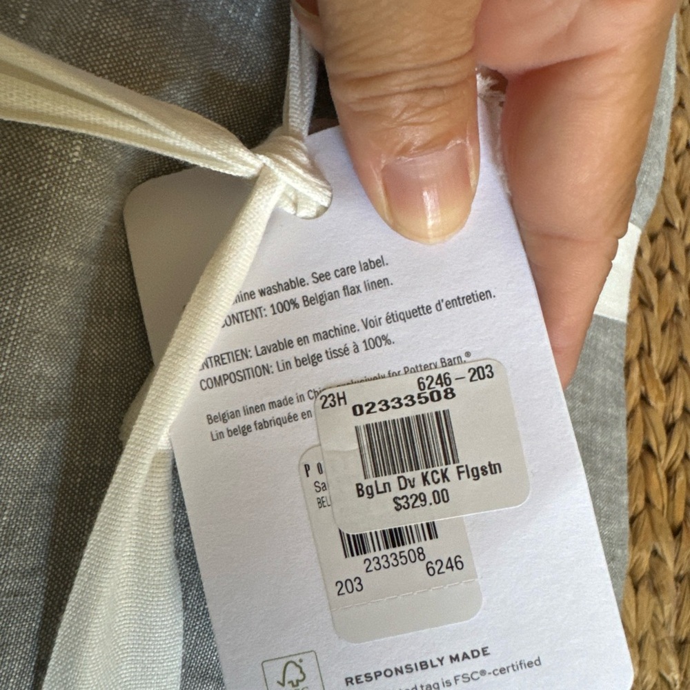Pottery Barn Gray Belgian Flax Linen Duvet Cover - Picture 3 of 9
